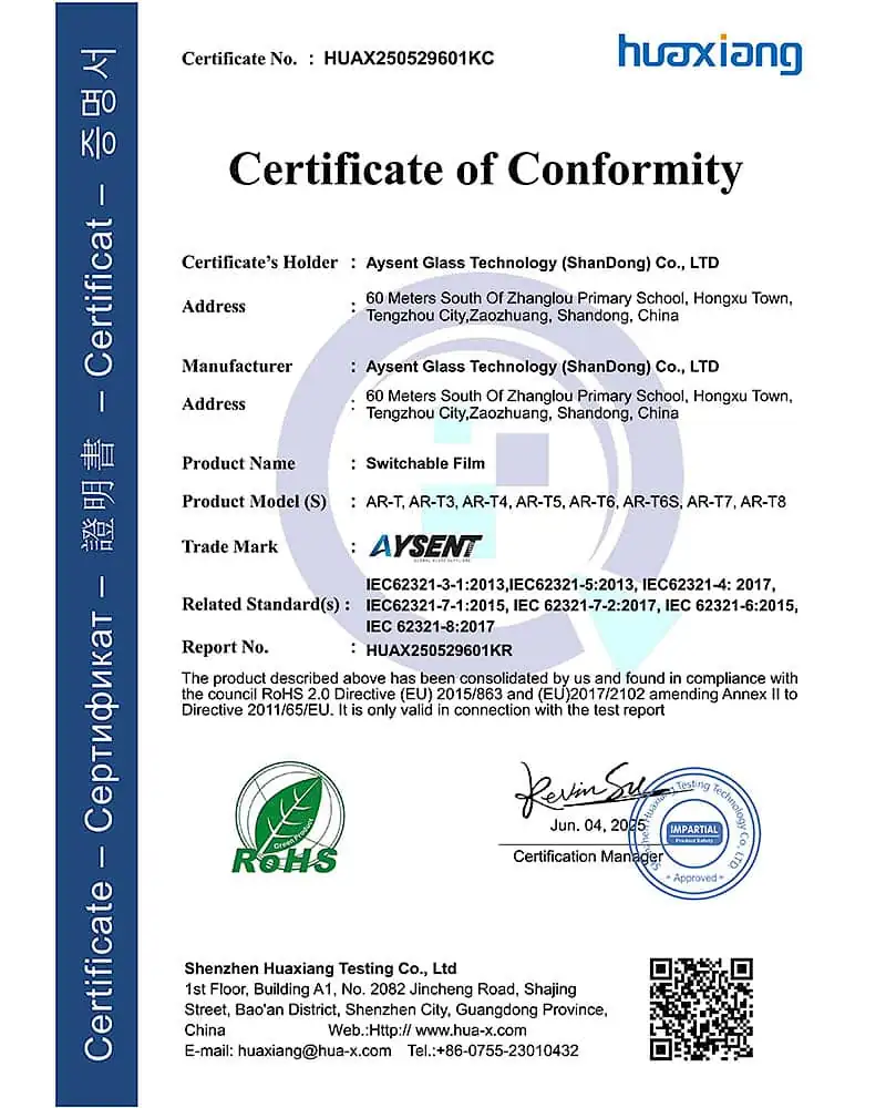 RoHS Certificate